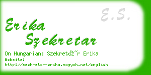 erika szekretar business card